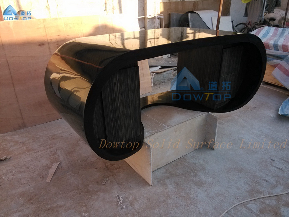 Custom corian black modern italian office table goggle desk design 