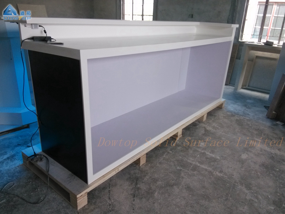 Led wood solid surface bar counter cabinet set